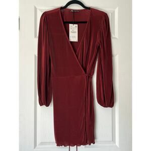Zara Pleated Wrap Dress - Size S - NWT
